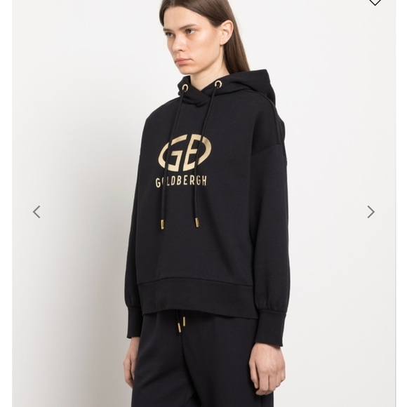 Goldbergh Tops - Goldbergh Black Harvard logo print hoodie Size Small
